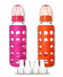 Naughty Kidz Feeding Bottle With Warmer And 4 Soft Teats Pack of 2 - 240 ml Each