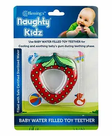 NAUGHTY KIDZ Strawberry Shaped Water Filled Teether - Red