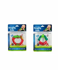Naughty Kidz Water Filled Silicone Teethers Set of 2 - Red Green