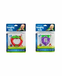 Naughty Kidz Water Filled Silicone Teethers Set of 2 - Red Purple