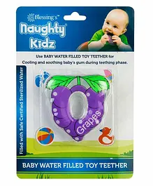 Naughty Kidz Premium Water Filled Grapes Shaped Teether - Violet