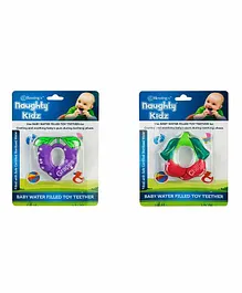 Naughty Kidz Water Filled Silicone Teethers Set of 2 - Red Violet