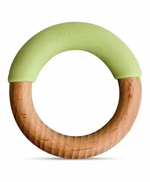 Little Rawr Wooden & Silicone Teething Ring - Green