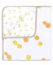 Masilo Bamboo Muslin Baby Blanket Pumpkin Print - White Orange