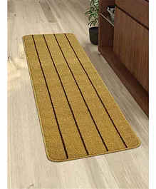 Saral Home Anti Slip Polyester Striped Runner - Golden