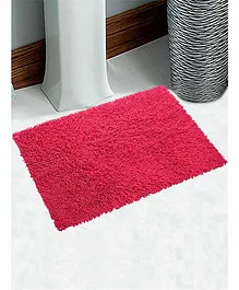 Saral Home Soft Cotton Anti Slip Saggy Bath Mat - Dark Pink