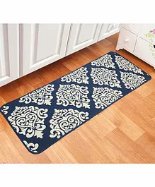 Saral Home Cotton Printed Abstract Pattern Floor Runner - Navy
