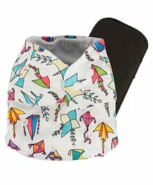 Liltoes Reusable Cloth Diaper with Insert Kite Print - Multicolor