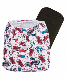 Liltoes Reusable Cloth Diaper with Insert Cycle Print - Multicolor