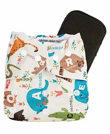 Liltoes Reusable Cloth Diaper with Insert Alphabet Print - Multicolor