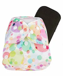 Liltoes Reusable Cloth Diaper with Insert Polka Dot Print - Multicolor