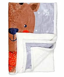 Kidlingss Double Ply Mink Blanket Bear Print - Brown