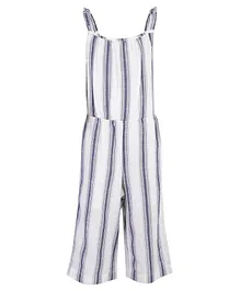A Little Fable Sleeveless Striped Jumpsuit - White