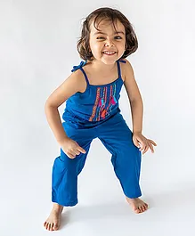 A Little Fable Sleeveless Boho Jumpsuit - Blue