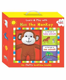 Art Factory Learn with Max with Monkey Board Book with Toy Pack of 2 - English