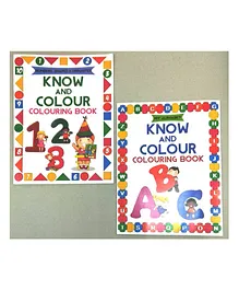 Sterling Know and Colour  ABC & 123 Colouring Book Pack of 2 - English