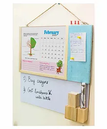 Ivei Activity Calendar With Whiteboard & Pin Board - Blue