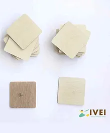IVEI Wooden Finish Square Magnets - Set of 20