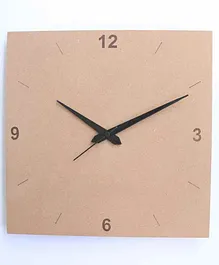IVEI DIY MDF Square Clock - Brown