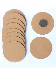 IVEI DIY MDF Round Magnets Set of 10 - Brown