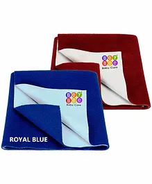 BeyBee® Water Resistant Bed Protector Baby Dry Sheet with Ultra absorbance - RoyalBlue & Maroon