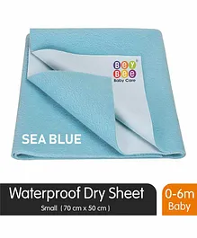 BeyBee Waterproof Bed Protector for Born Babies and Kids, Small - Sea Blue
