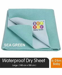BeyBee Waterproof Baby Bed Protector Dry Sheet Large - Sea Blue