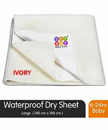 BeyBee Quick Dry Baby Bed Protector Waterproof Sheet Large - Ivory