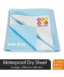 BeyBee Waterproof Baby Bed Protector Dry Sheet Extra Large - Blue