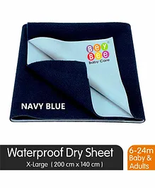 BeyBee Waterproof Baby Bed Protector Dry Sheet Extra Large - Dark Blue
