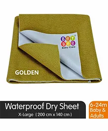 BeyBee Quick Dry Baby Bed Protector Waterproof Sheet Reusable Absorbent Mat Elderly Patients Bedding Underpads, Extra Large -Golden