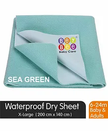 BeyBee Quickly Dry Waterproof Extra Large Size Bed Protector Sheet - Sea Green