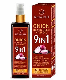 Newish® Organico Onion Hair Oil for Hair Growth, Anti Dandruff & Red Oninin, Besto Hair fall Control oil for baldnes, black seed oil for Women 200ml