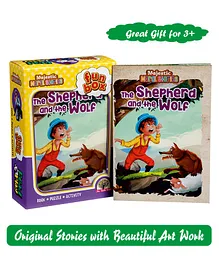 Majestic Book The Shephard and The Wolf Story Board Book & Puzzle Activity Combo - English