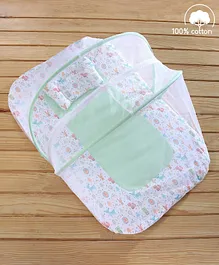 Babyhug 100% Cotton Mosquito Net Bedding Set Animal Print - Green