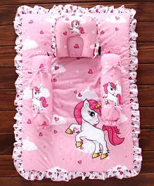 Babyhug Bedding Set Unicorn Print - Pink