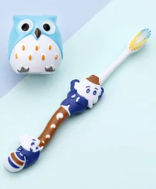 Toothbrush Ultra Soft Bristles Elephant Shape With Owl Toy - (Color May Vary)