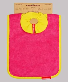 Nino Bambino 100% Organic Cotton Large Infant Bib With Bottle Drip Bib - Pink