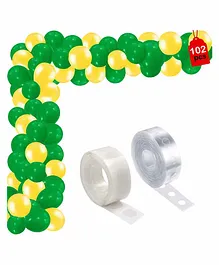 Party Propz Balloon with Arch & Glue Green Yellow - Pack of 102