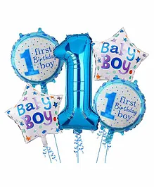 Amfin Baby Boy 1st Birthday Themed Balloons Blue - Pack of 5