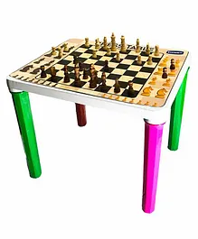 KuchiKoo Chess Table with Chair - Multicolour