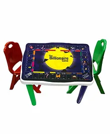 Kuchikoo Multi Utility Table With Billionaire Game & Two Chairs - Multicolor