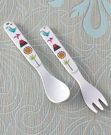 Spoon & Fork Set - White