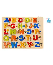 HNT Kids Wooden Capital Letters Knob Puzzle - 26 Pieces