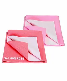 Elementary Smart Dry Waterproof Small Bed Protector Sheet Pack of 2 - Salmon Rose & Pink