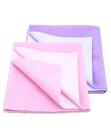 Elementary Smart Dry Waterproof Small Bed Protector Sheet Pack of 2 - Lilac & Pink