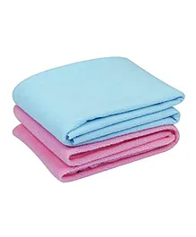 Elementary Smart Dry Waterproof Small Bed Protector Sheet Pack of 2 - Blue & Pink