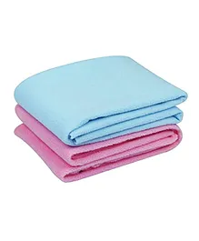 Elementary Smart Dry Waterproof Medium Bed Protector Sheet Pack of 2 - Blue & Pink