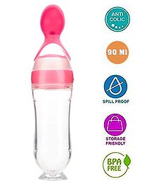 The Little Lookers Squeezy Silicone Food Feeder Pink - 90 ml