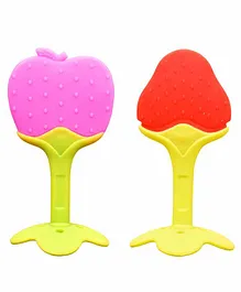 The Little Lookers Baby Teether Apple & Strawberry Shape Pack of 2 - Multicolor